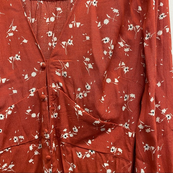 NEW - DYNAMITE LONG SLEEVE MAXI DRESS FLORAL FALL / SIZE SMALL - Picture 8 of 10